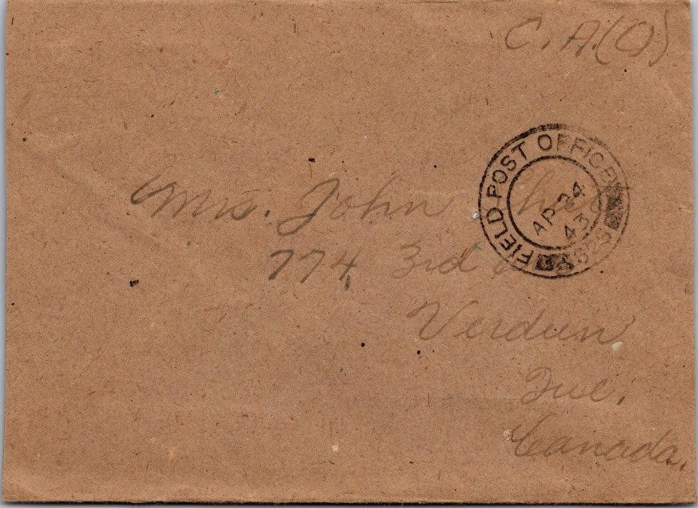 Canada 1943 Field Post Office - A02300