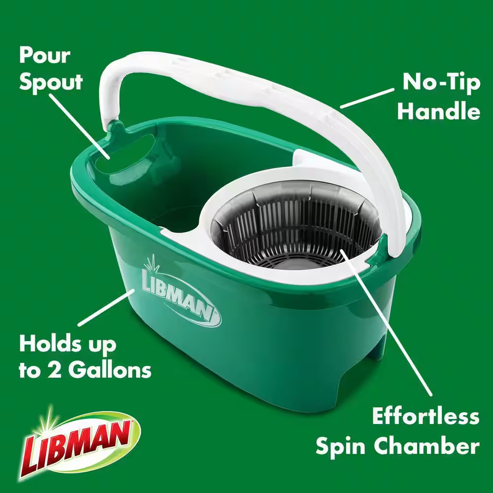 Tornado Spin Mop with Bucket Cleaning System, Microfiber Spin Mop Head, Machine