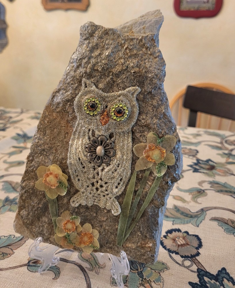 Owl Art, Handmade Mixed Media
