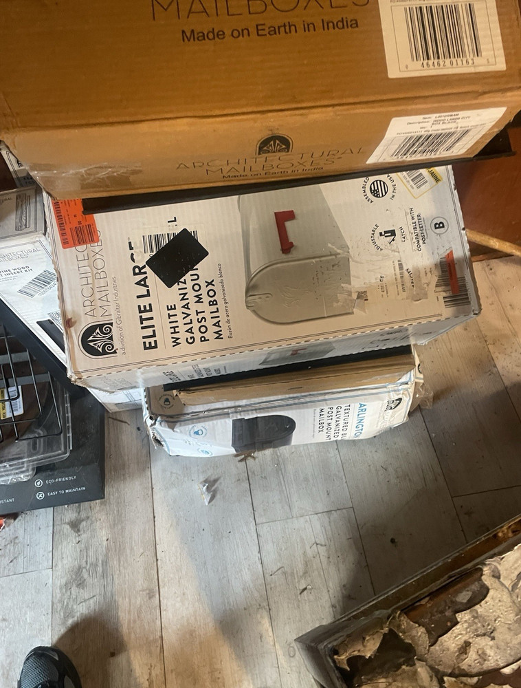 Architectural Mailboxes Elite Large & Arlington Post Mount Galvanized Mailbox