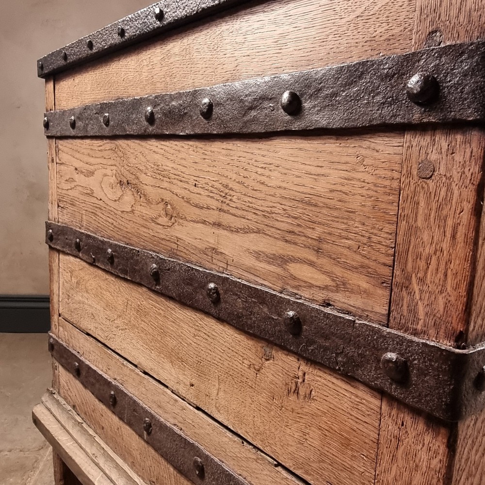 A 16th Century Iron Bound Coffer.