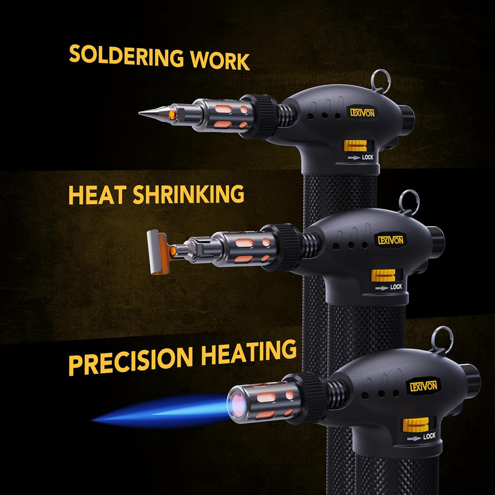 LEXIVON Butane Torch Multi-Function Kit | Premium Self-Igniting Soldering Statio