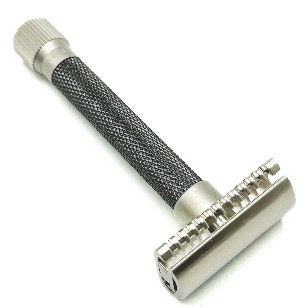 Parker Variant ADJUSTABLE Safety Razor New OPEN Comb & 5 DE Blades - Graphite