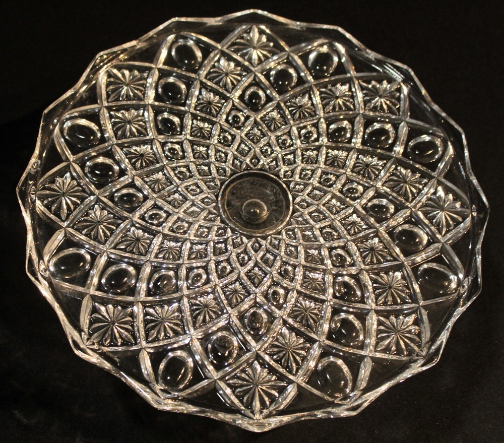 Beautiful Highly Decorated Glass Cake Plate