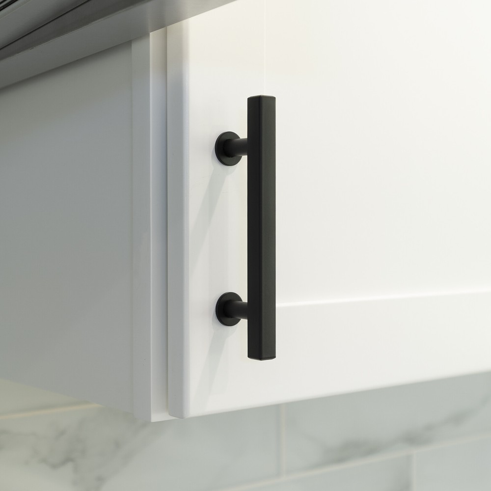 Black Square Modern Cabinet Handles Bar Pulls Kitchen Hardware Stainless Steel