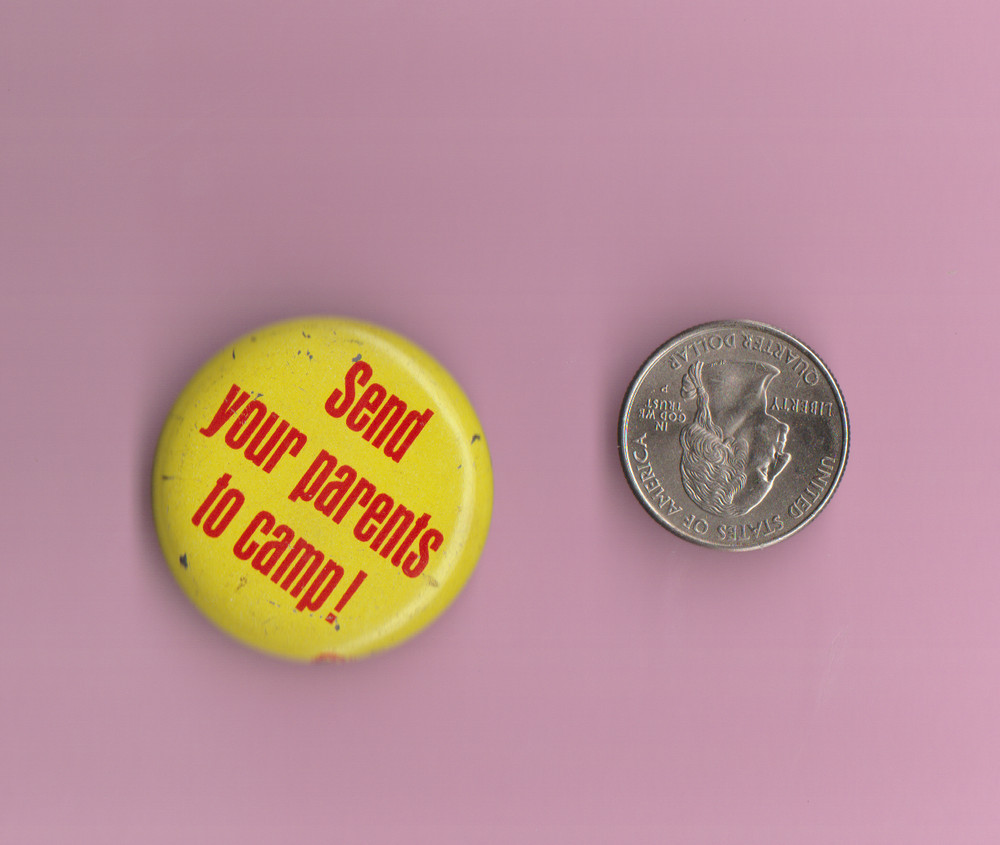 Send Your parents to camp!  60's Hippie  Pinback Button