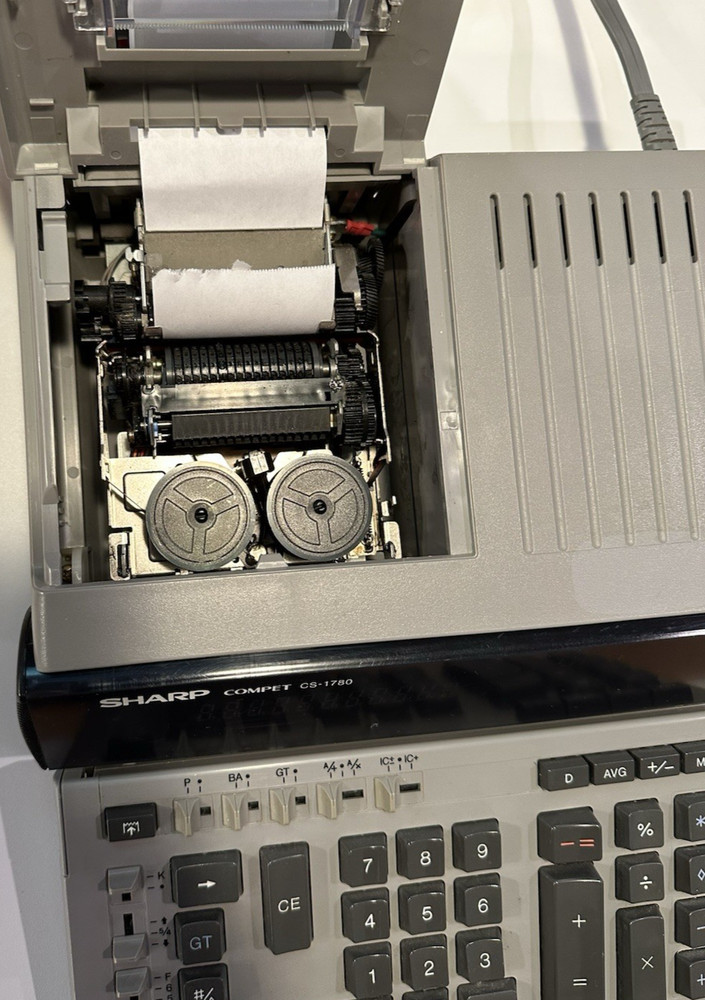 Vintage Sharp Compet CS-1780 Digit Electronic Receipt Printing Calculator Tested