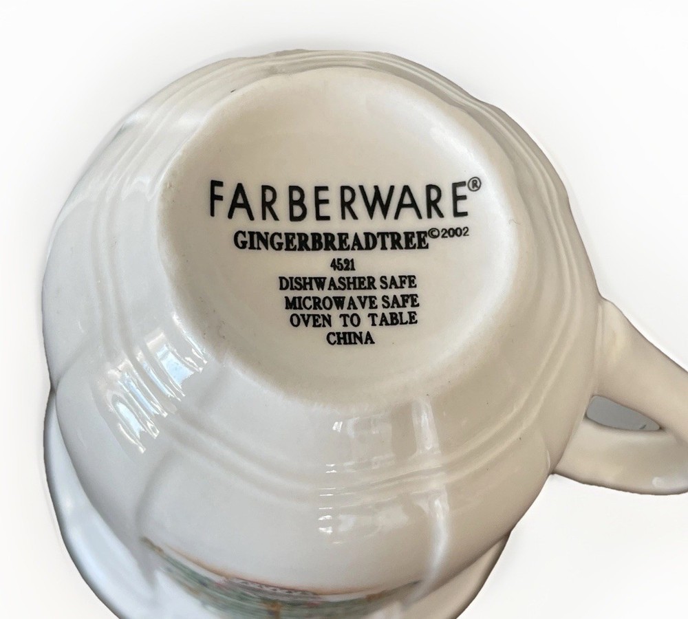 Farberware Gingerbread Christmas Tree Mug Set of 2