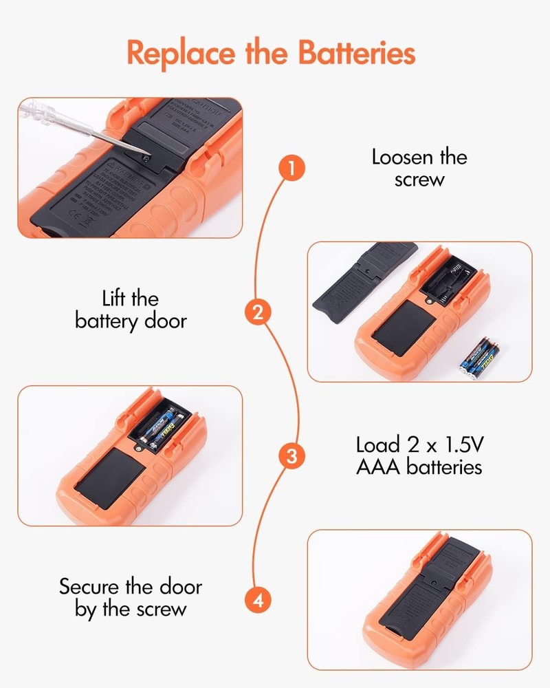Compact MS8233D Multimeter for Accurate AC/DC Measurements & Non-Contact Testing