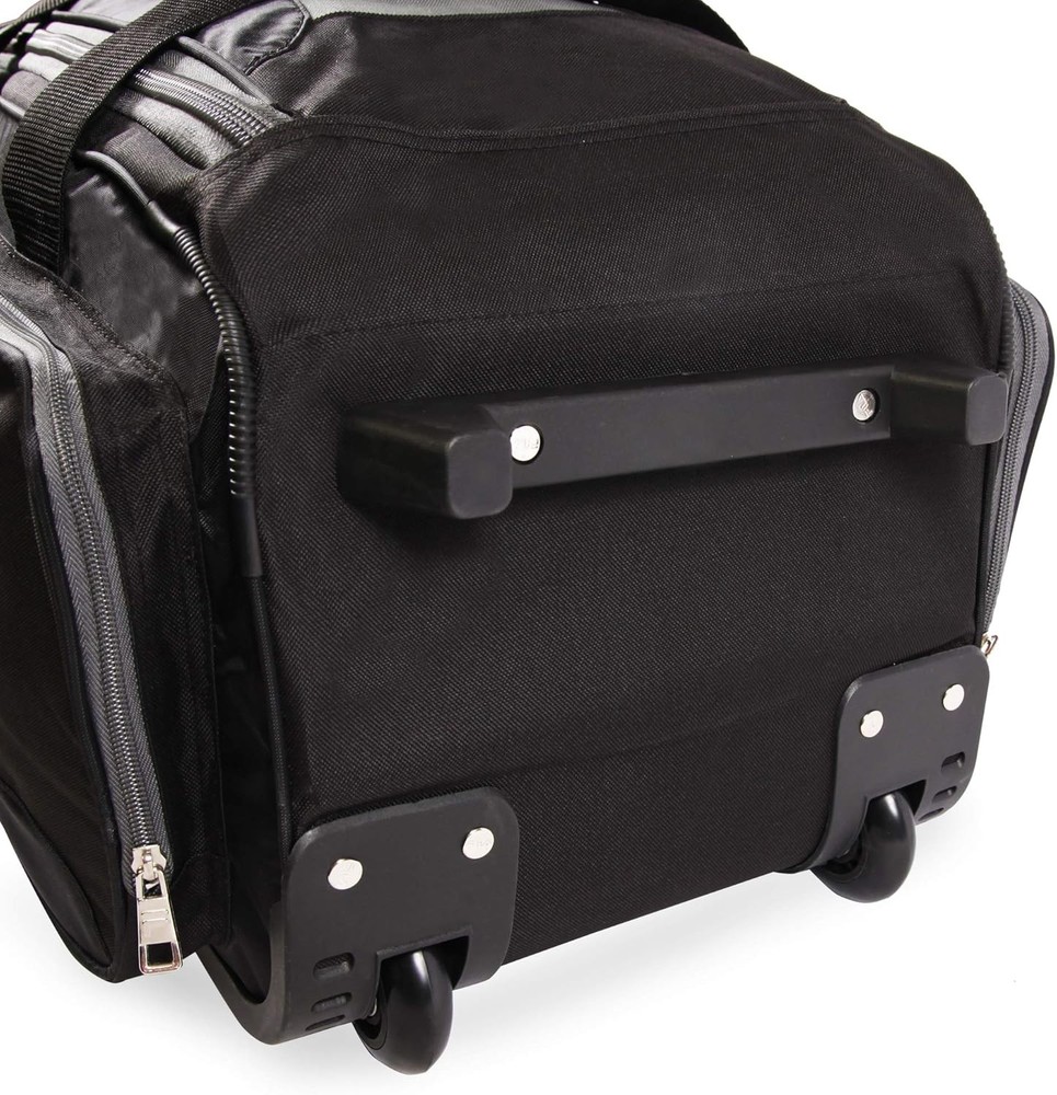 22" Lightweight Carry On Rolling Duffel Bag, Black