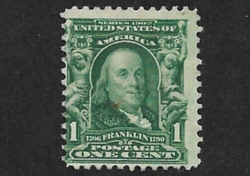 SCOTT 300 1 CENT BENJAMIN FRANKLIN MINT SINGLE HINGED FREE SHIPPING