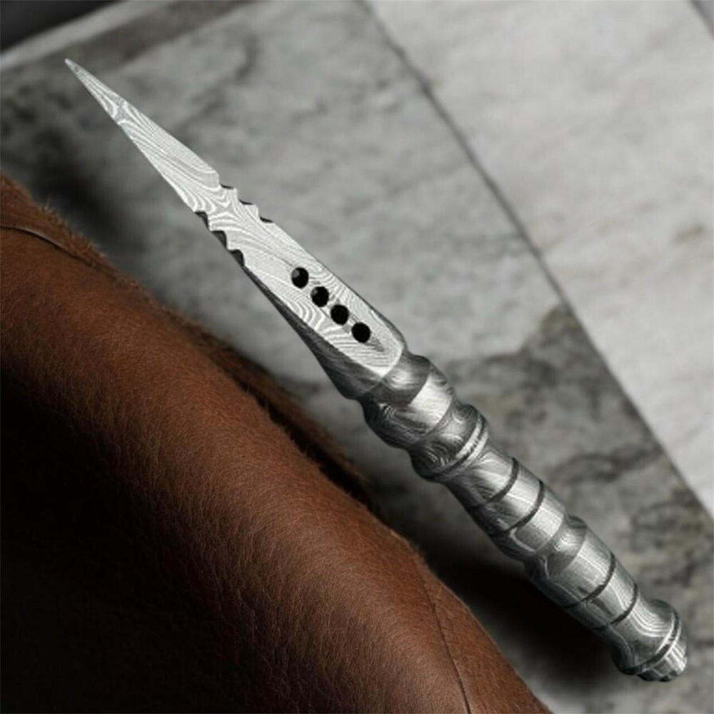 Custom HAND FORGED Damascus Tri dagger/ Spikes with Beautiful handle + Sheath