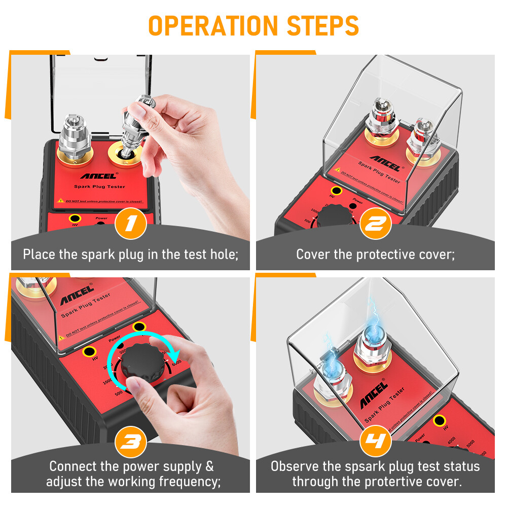 Spark Plug Tester Dual Hole Diagnostic Gasoline Car Ignition Analyzer Test Tool