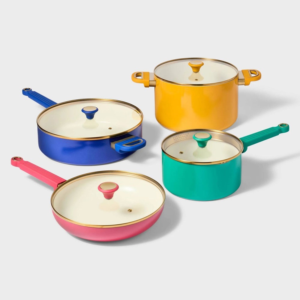 8pc Aluminum Ceramic Cookware Set - Tabitha Brown