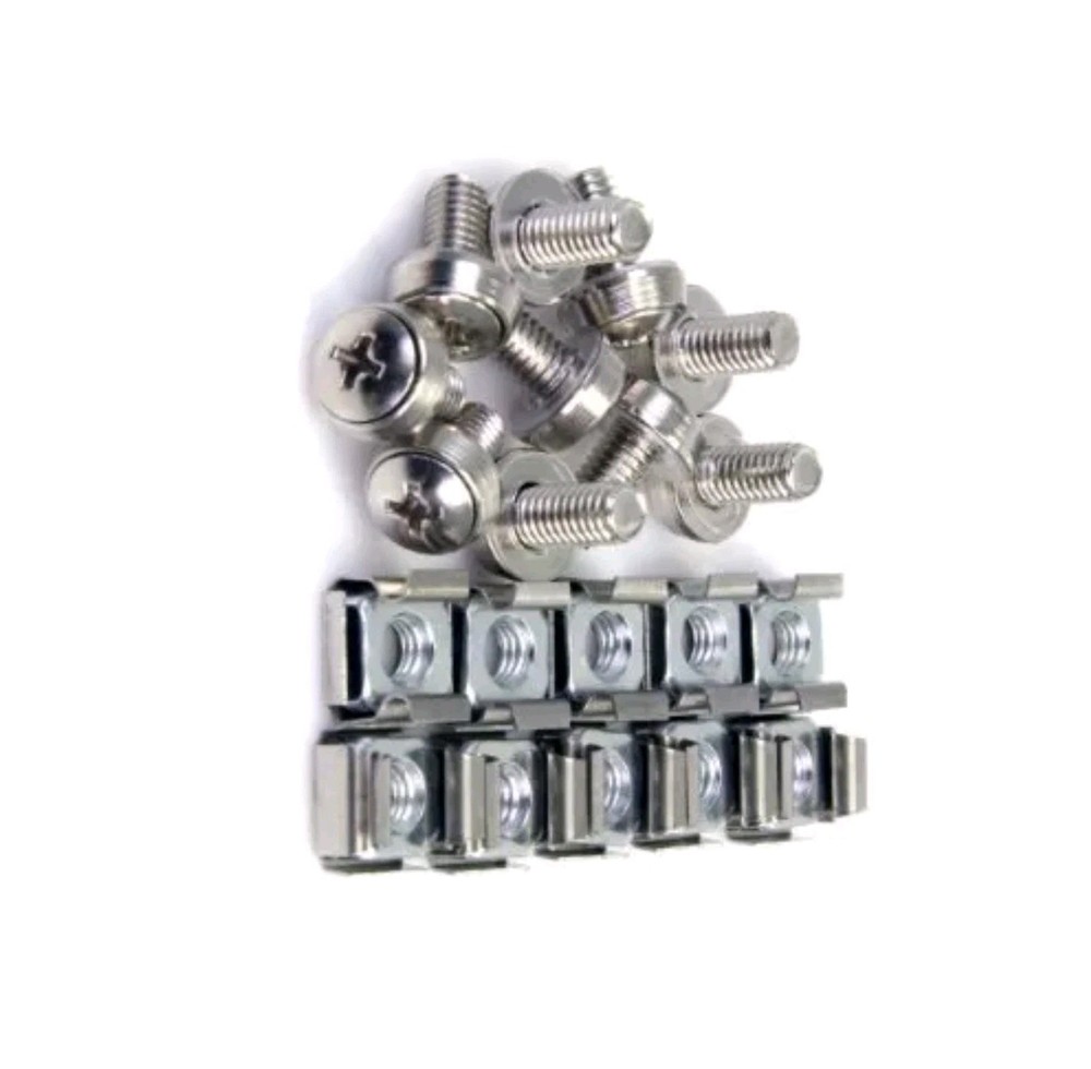 StarTech M6 Mounting Screws and Cage Nuts for Server Rack Cabinet - 100 / Pack