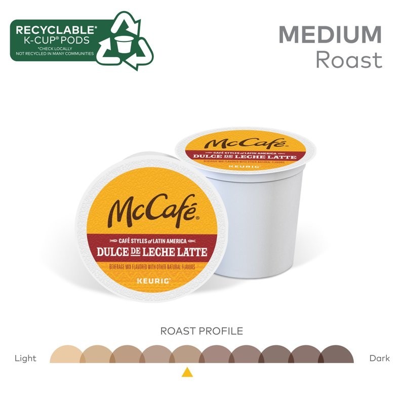 McCafe, Dulce de Leche One Step Latte Medium Roast K-Cup Coffee Pods, 10 Count