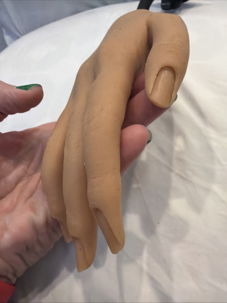 Practice Mannequin Hand Nail Training Hand Adjustable Stand Suction Base Used