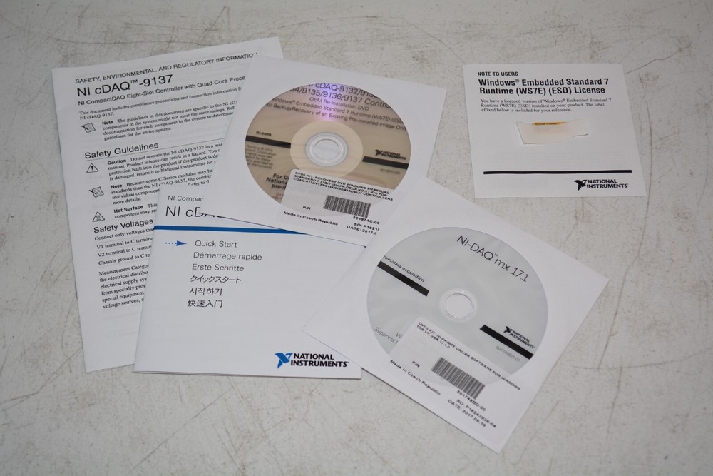 National Instruments NI cDAQ-9137 Controller Manual / Software & Widnows Key