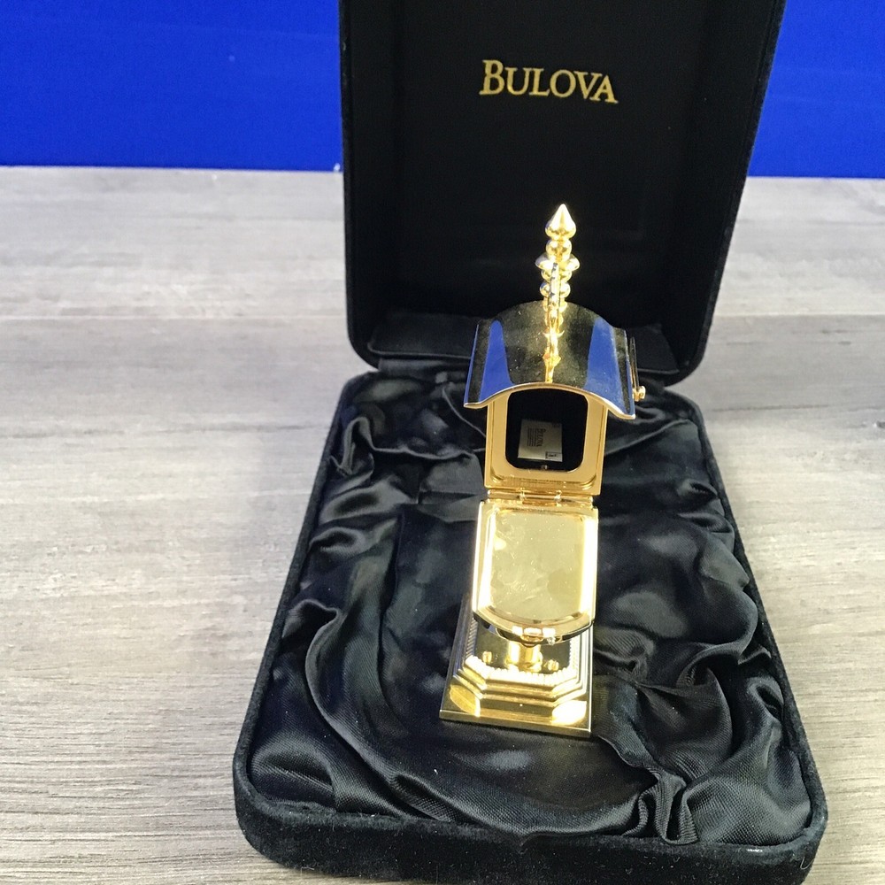 BULOVA SOLID BRASS MINI MAILBOX CLOCK B0411 4"