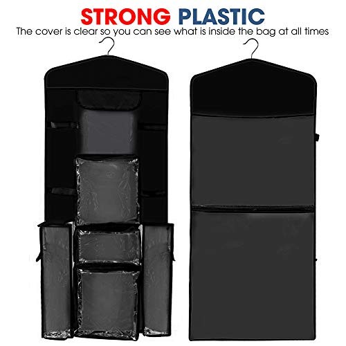 Hanging Double Sided Wrapping Paper Storage Organizer With Multiple Black