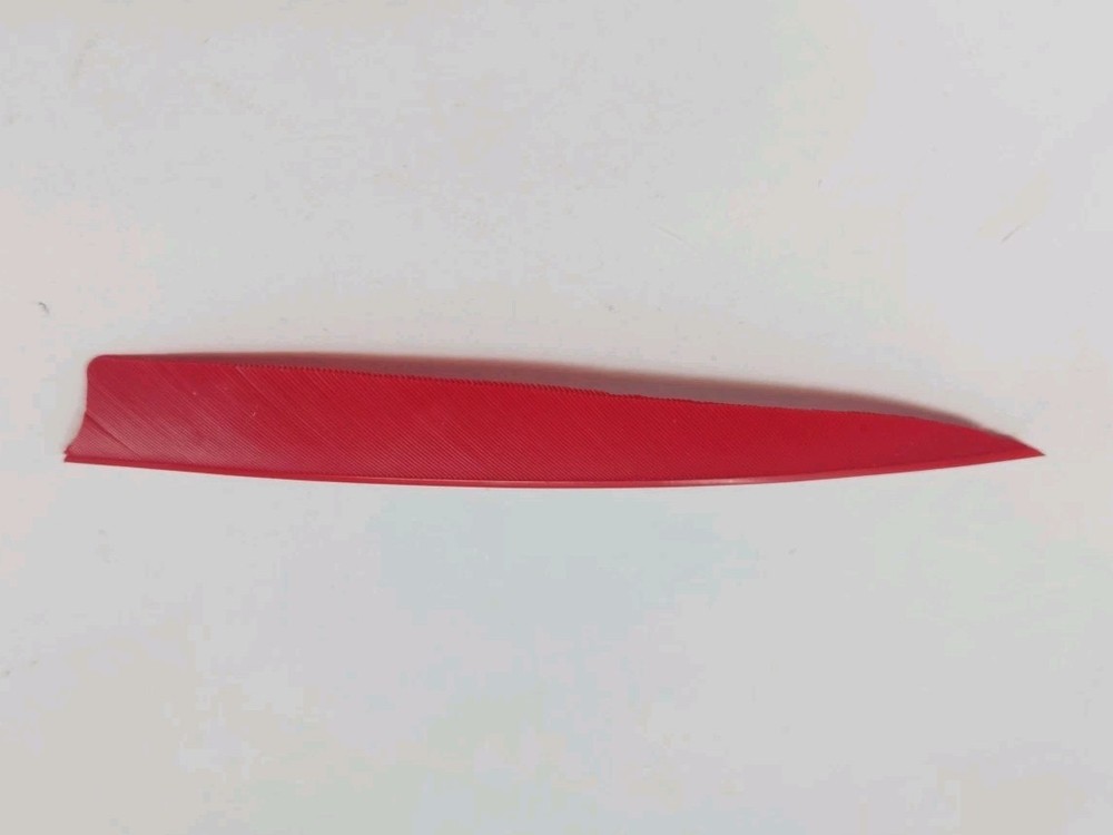 100pk Bullseye Archery Feathers 5" Right Wing: Shield Solid Hoyt Red