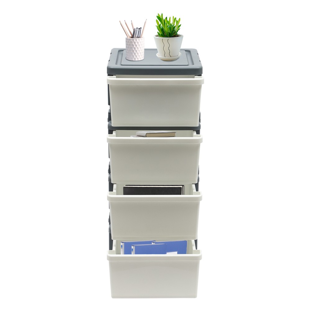 4-Drawer Storage Organizer with Tray Top