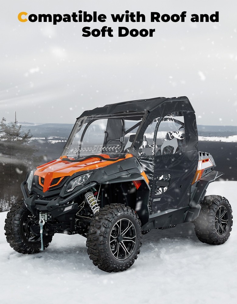UTV Vented Front Windshield+Soft Upper Door for CFMOTO ZFORCE 800/1000 2018-2022