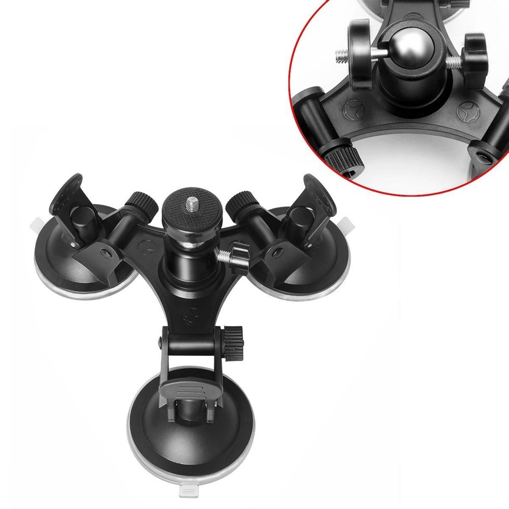 Triple Cup DSLR Camera Suction Mount /w Ball Head
