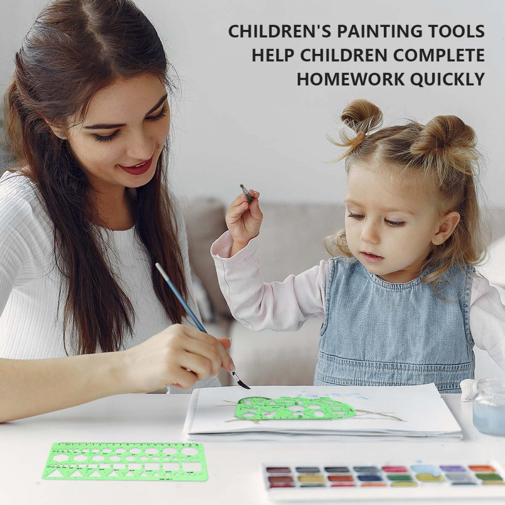 7 Pack Drawings Templates Stencil, Circle Template for Geometric Drawing Sten...