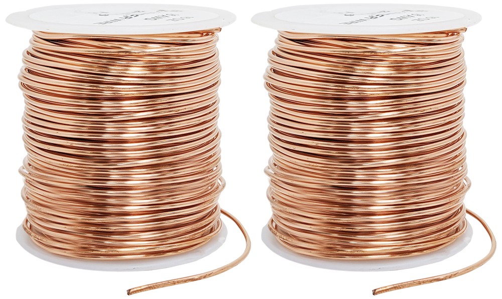 2 Pack 1 Pound 16 Gauge Bare Copper Crafting Wire, 126 Feet per Spool