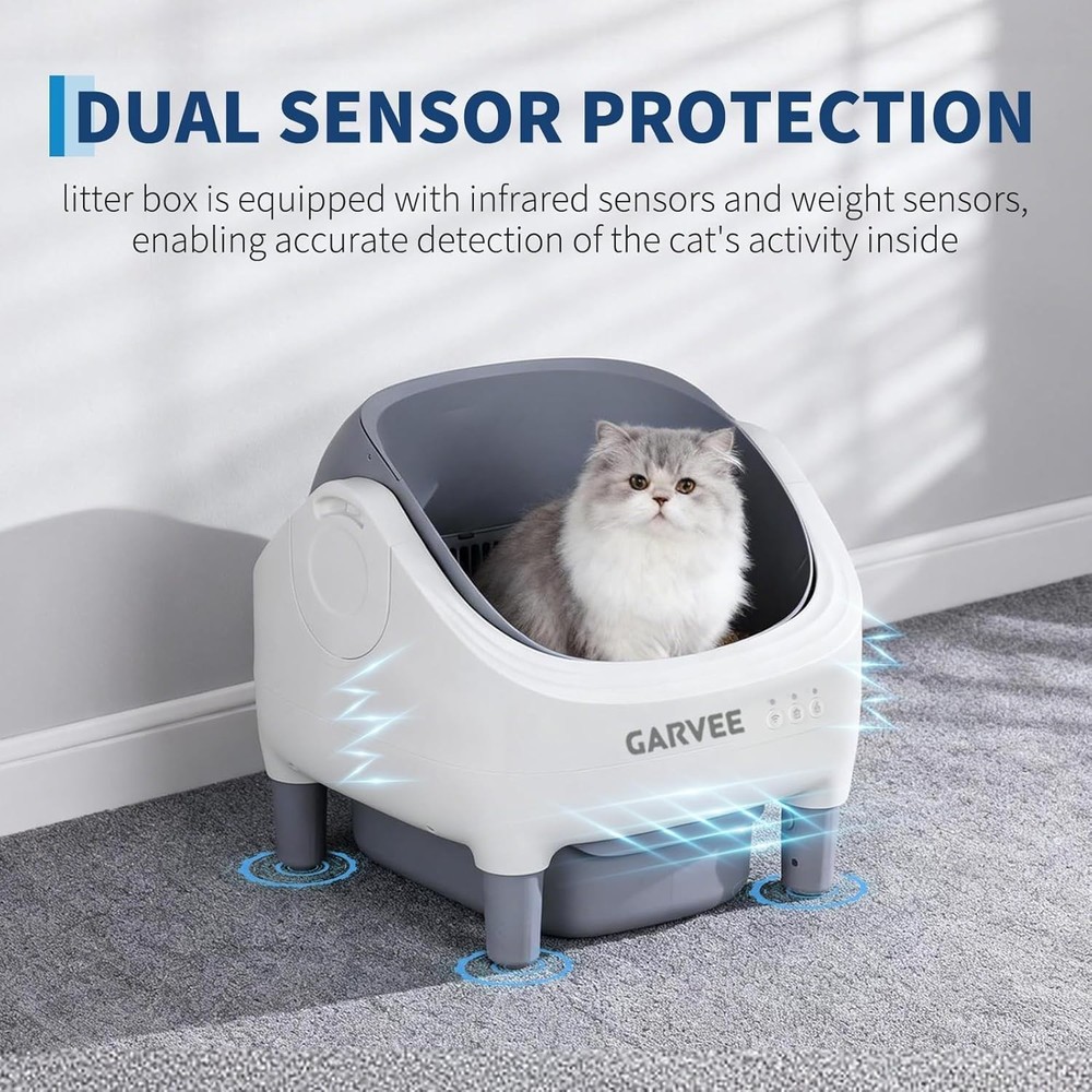 Self Cleaning Litter Box, Open-Top Automatic Cat Litter Box with APP Control