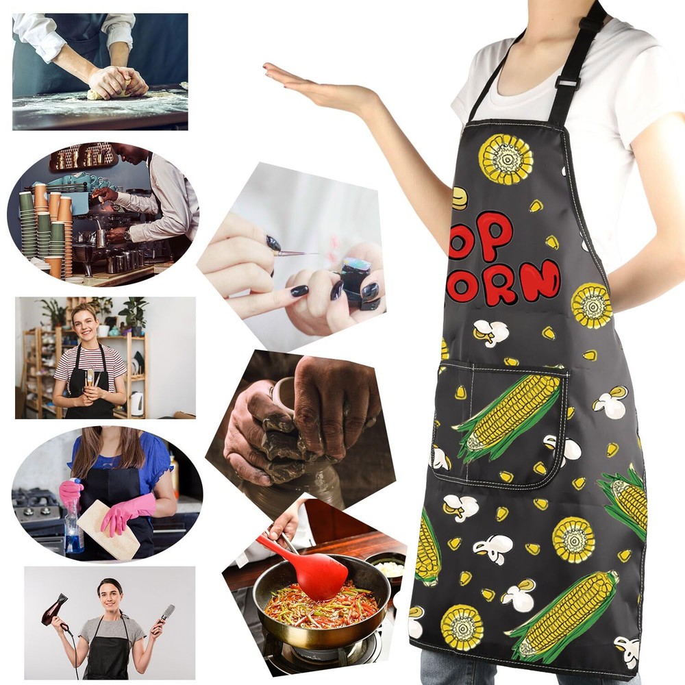 Popcorn Gift Popcorn Corn Apron for Popcorn Lovers Popcorn Kitchen Baking Apr...