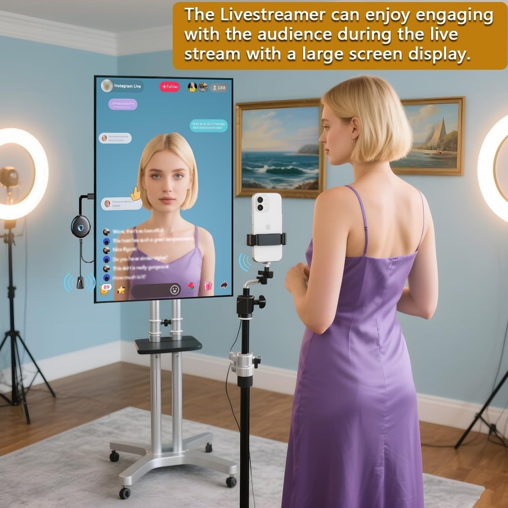 Wireless Display Adapter Designed for Multimedia Live Streaming Broadcast with L