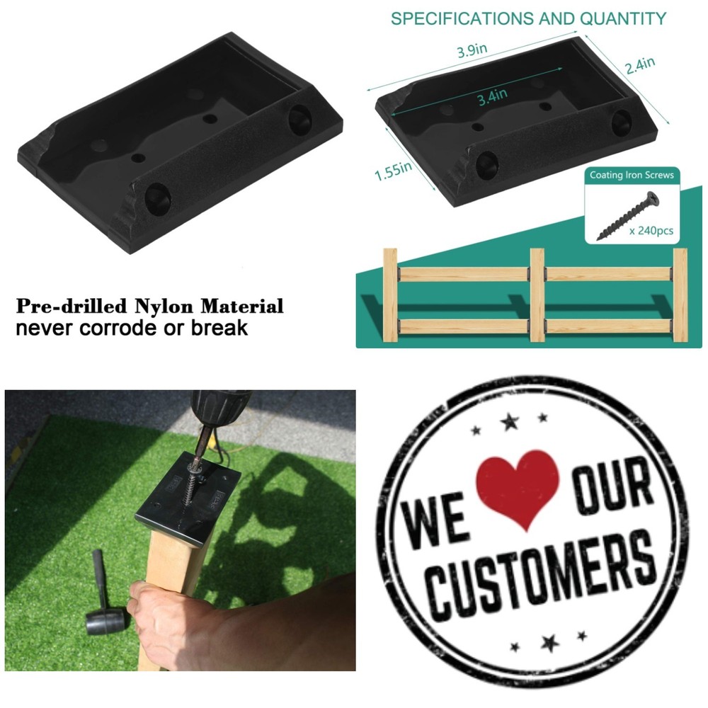 40pcs Deck Railing Brackets for 2x4 Wood Post