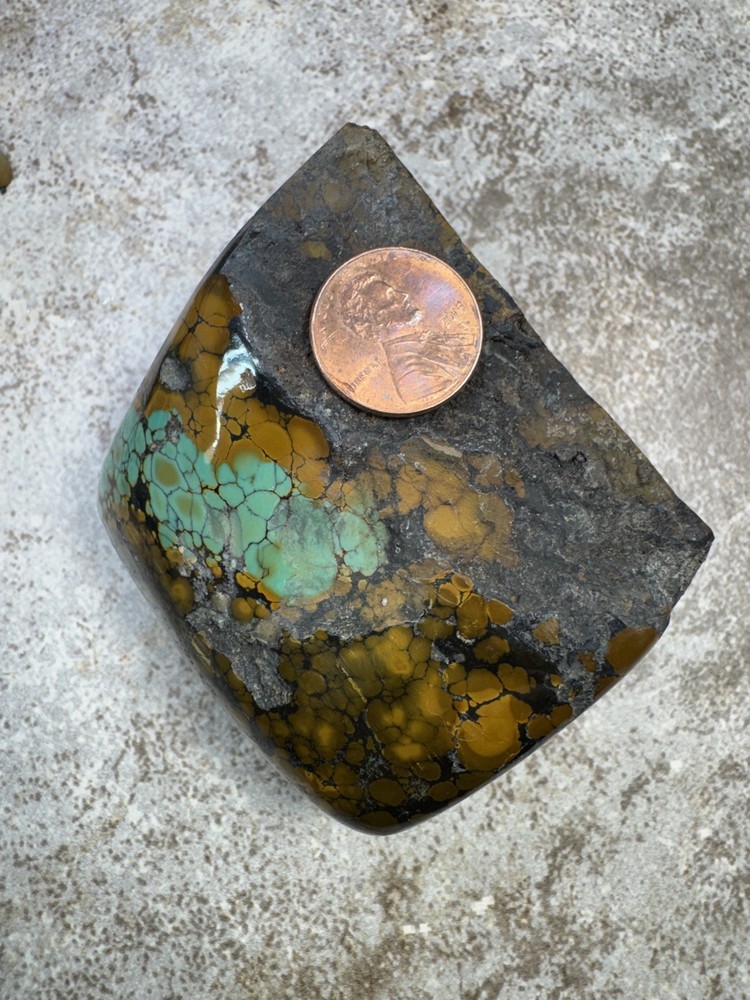 Hubei turquoise stabilized great multi color polychrome solid spiderweb nugget
