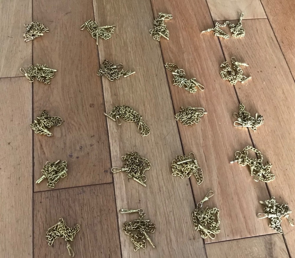 20x Single Albert Pocket Watch Chain Gold Colour Ref2 (CD30)