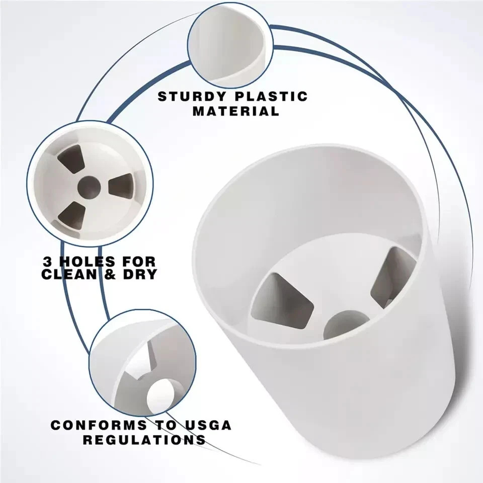2PCS Golf Hole Cup,Abs Ivory White Plastic Golf Cups,Dimension 4" Depth, Diamete