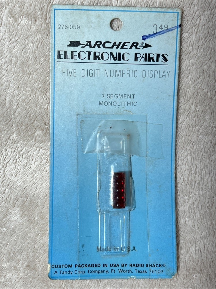 (2)Vintage Archer Electronics 276-059 - Five Digit Numeric Display - NOS & Other