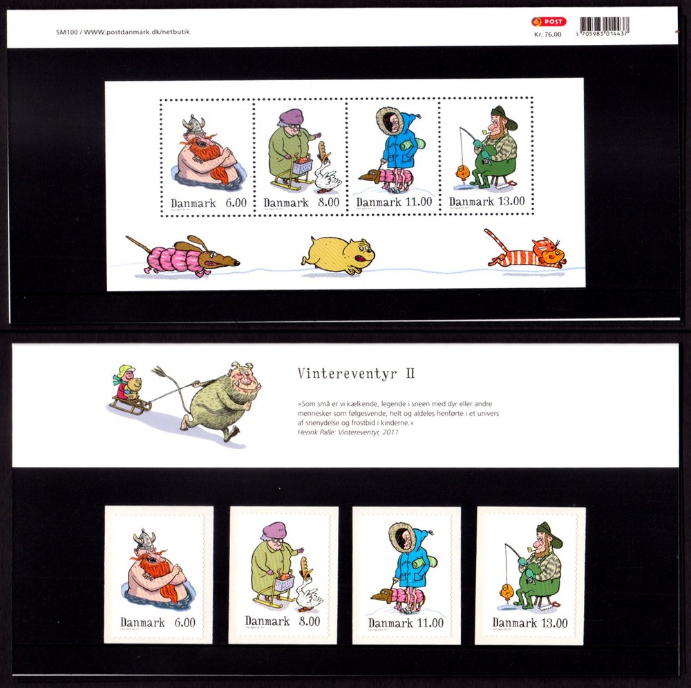 DENMARK - 2011 WINTERFAIRY - FOLDER ( 4-STAMPS + 1-MS ) MINT NH