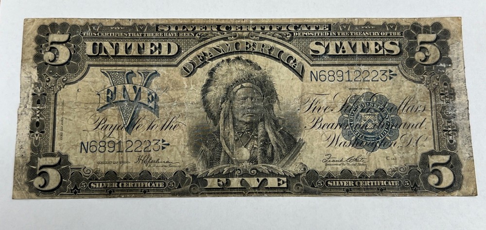 1899 $5 Silver Certificate "Chief" Note Speelman/White