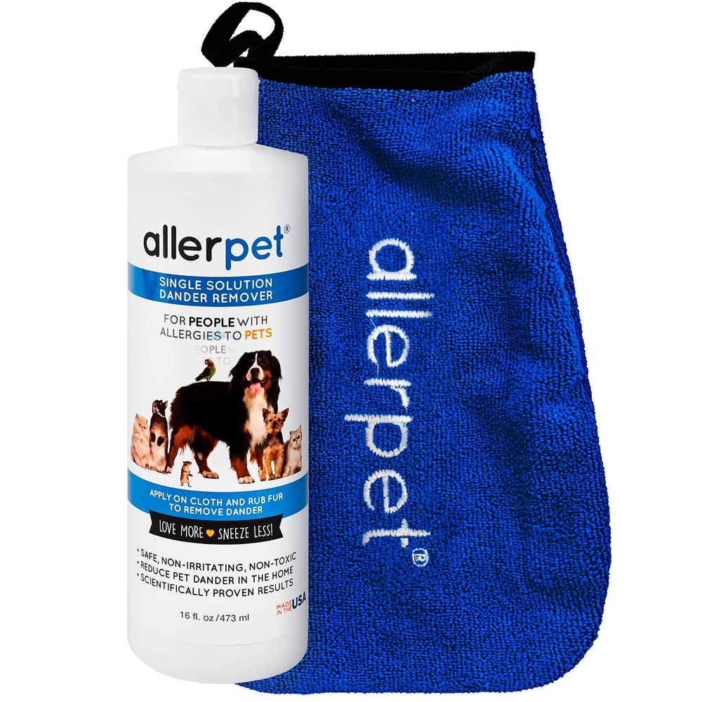 Allerpet Single Solution 16 fl oz Bottle Dander Remover for Pets - Relieves