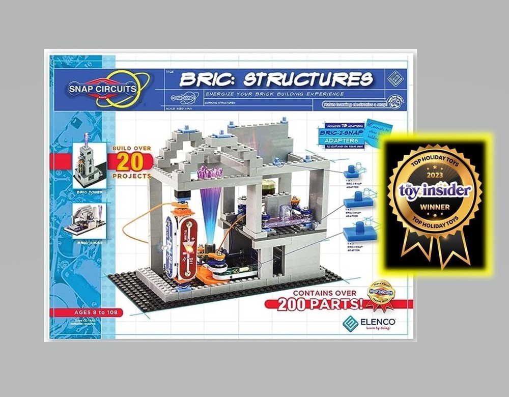 Snap Circuits Bric Structures 130 Piece Building Electronics Kit for Kids 8+