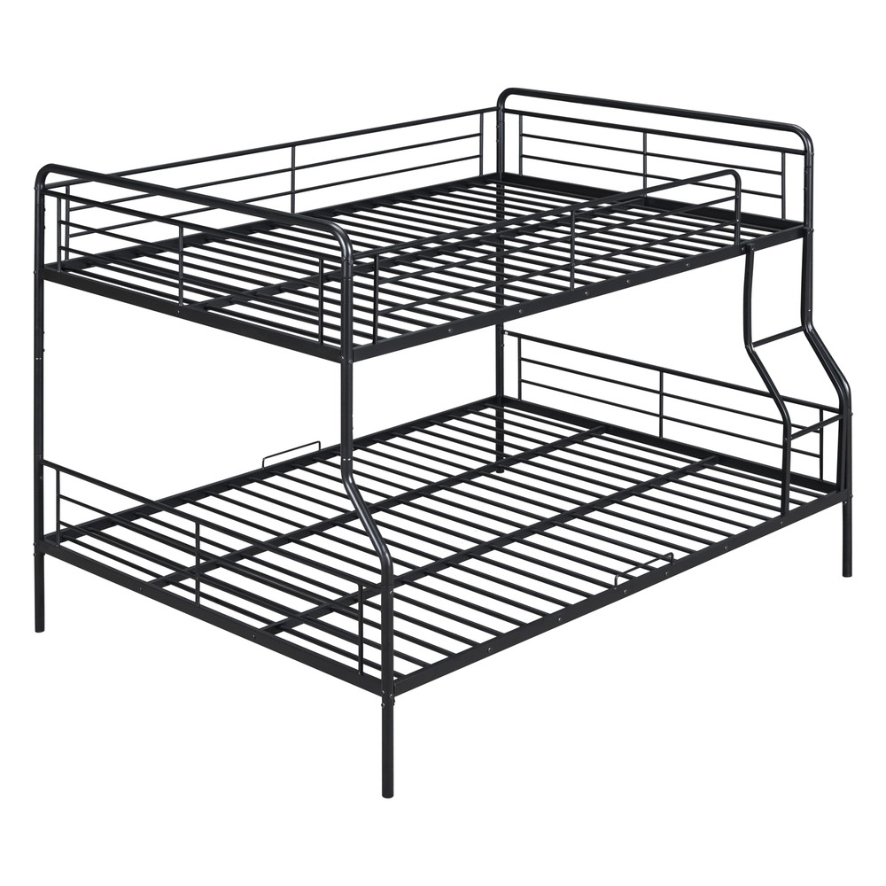 Full XL Over Queen Metal Bunk Bed,Black