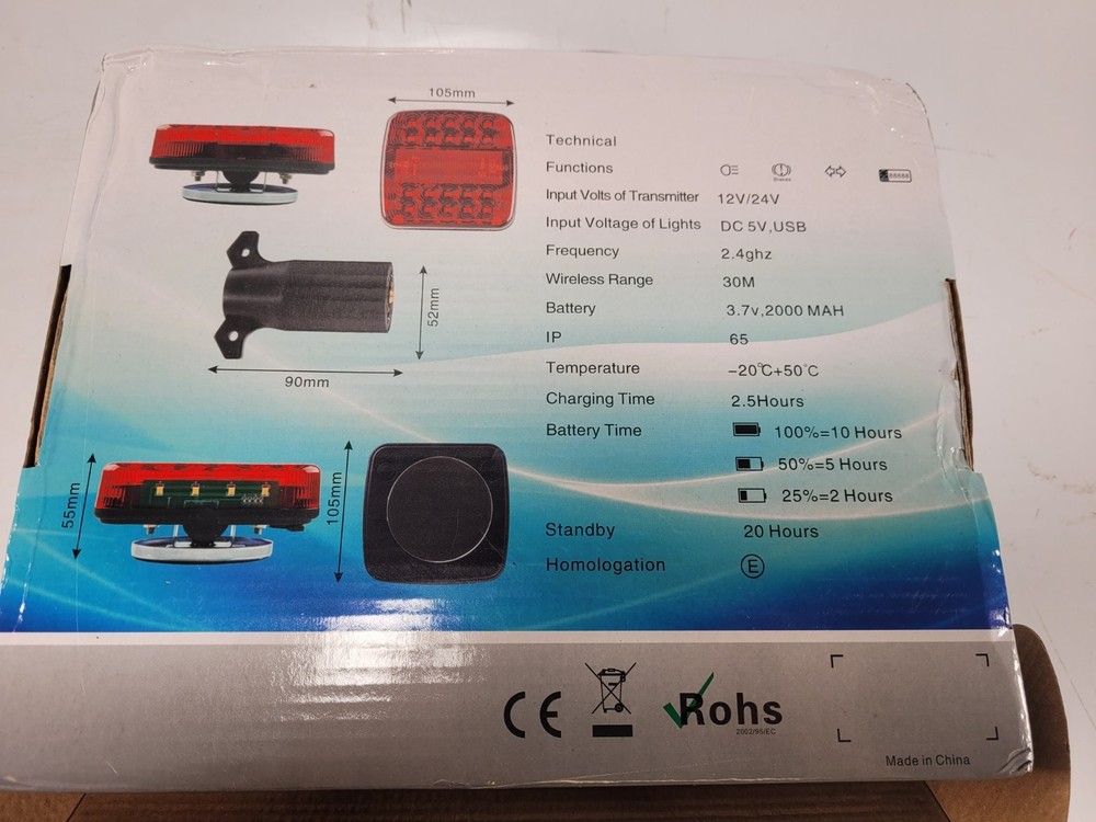 Wireless Magnetic R65 Warning Light Kit Rechargeable