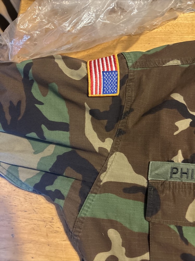 Woodland Camo Coat Hot Weather Medium Regular Combat Pattern With Patch’s H4