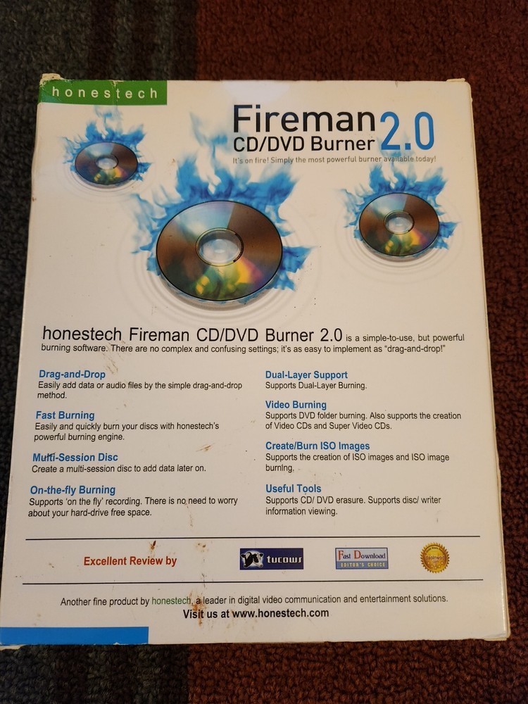 Fireman 2.0 CD/DVD Burner - PC Software (Honest Technology, 2005) NEW