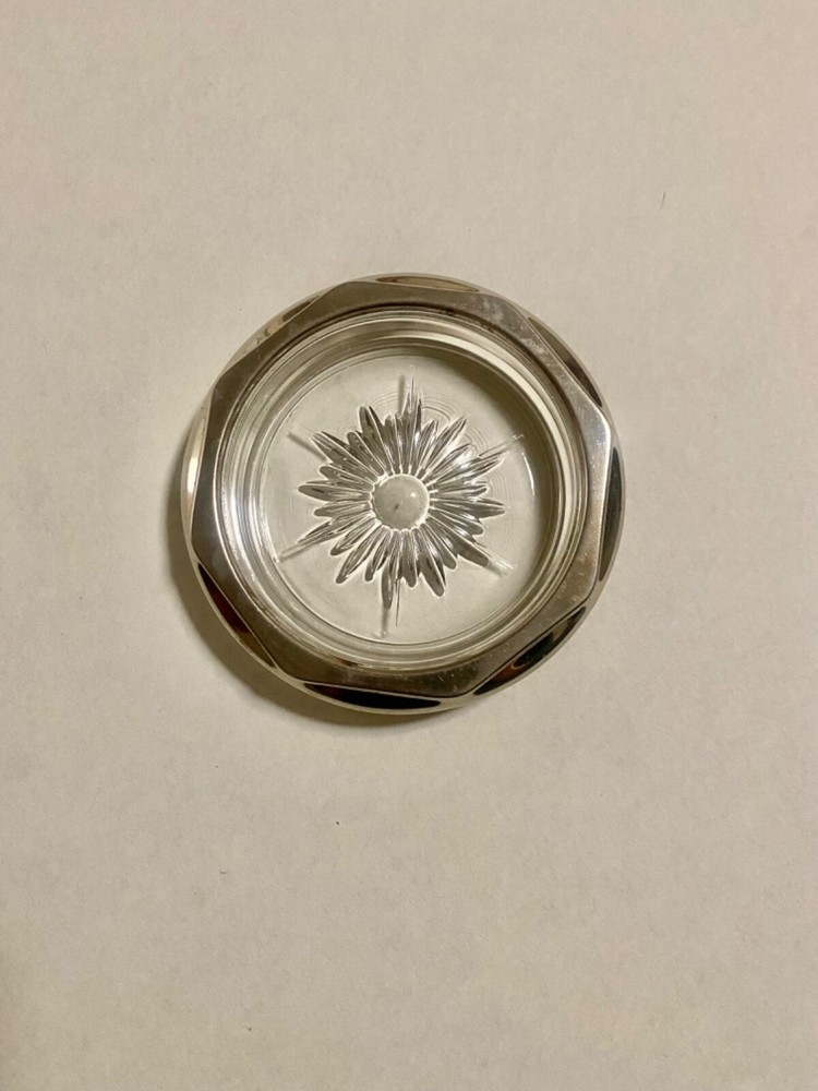 W&S Brackinton Dining Crystal &Silver Coaster Vintage