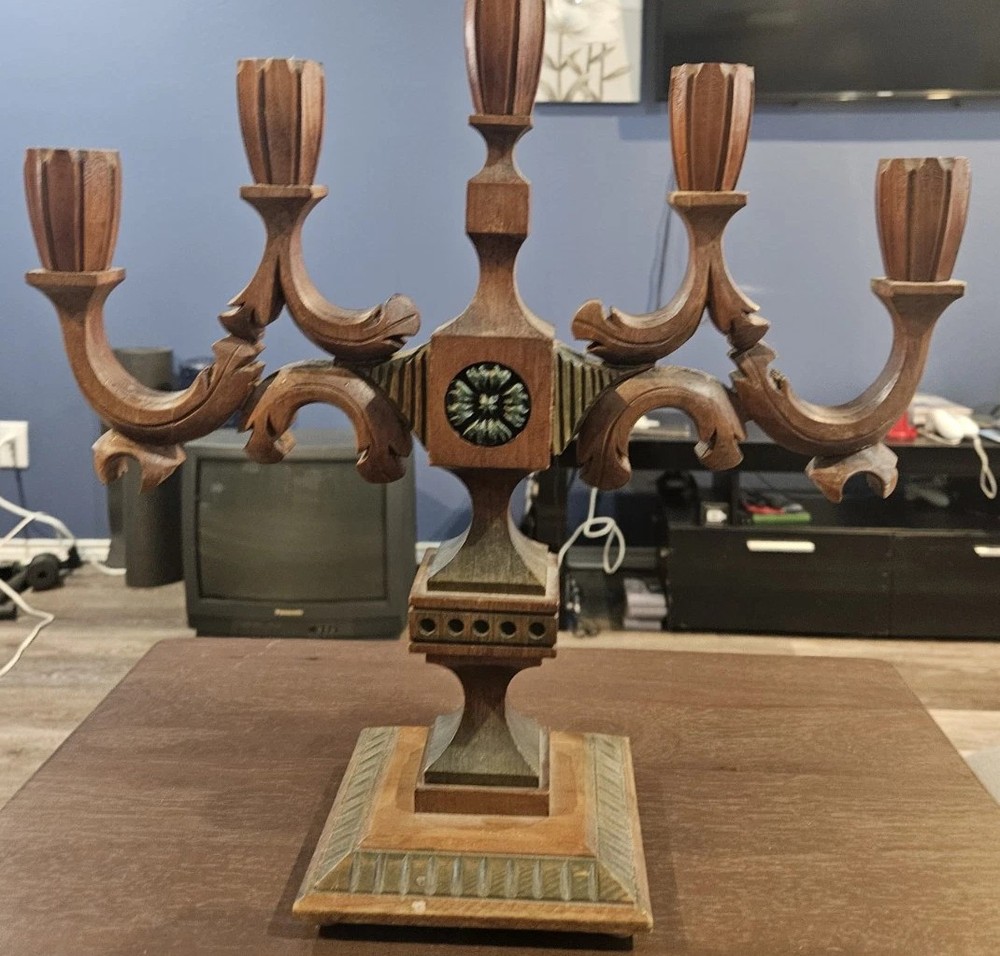 Candelabra 5 candles retro rustic