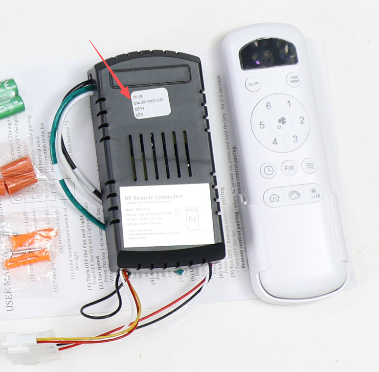 LED Ceiling Fan Remote Controller & Receiver fr Sofucor 5247/52144 52K076 52K077