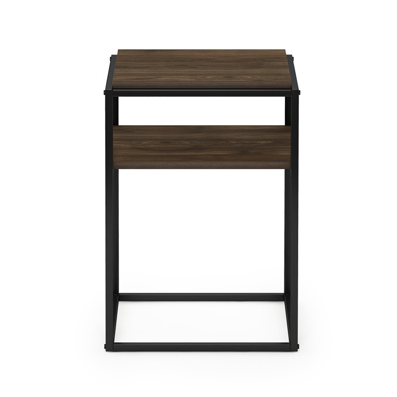 Furinno Moretti Engineered Wood 2-Tier Stackable Shelf in Columbia Walnut